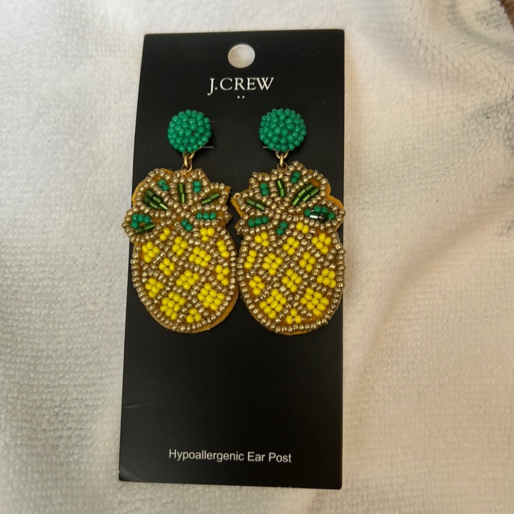 J Crew pineapple drop earrings NWT